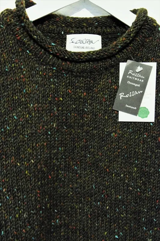 Roll neck jumper – Speckled dark green – Rossan Knitwear