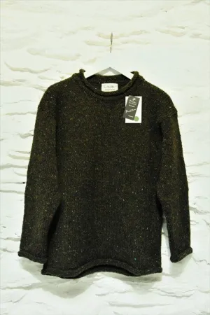 Roll neck jumper – Speckled dark green – Rossan Knitwear