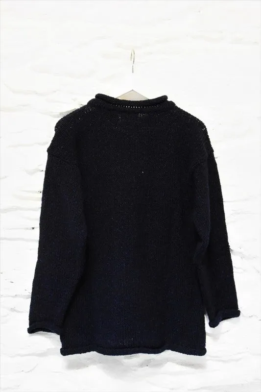 Roll neck jumper – Speckled navy – Rossan Knitwear