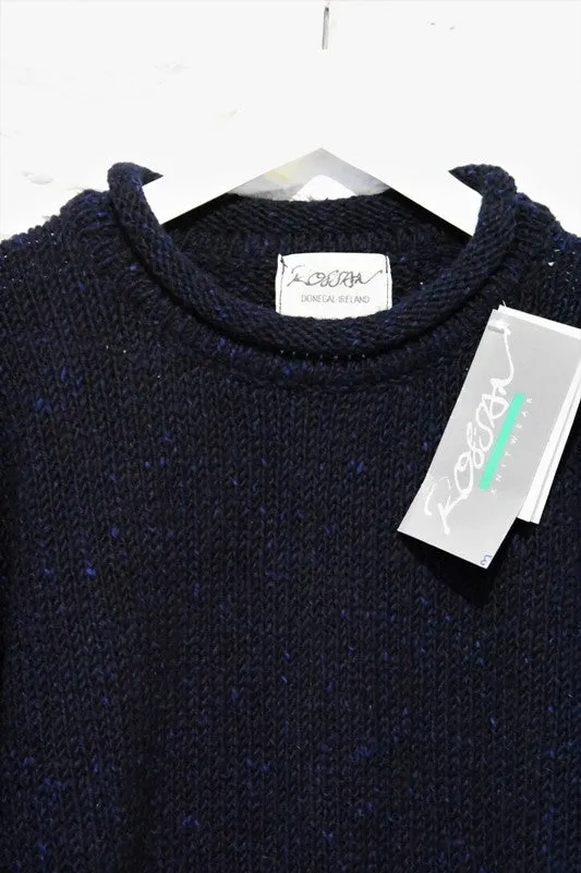 Roll neck jumper – Speckled navy – Rossan Knitwear