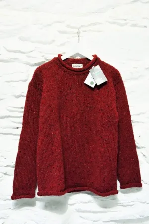 Roll neck jumper – Speckled red – Rossan Knitwear