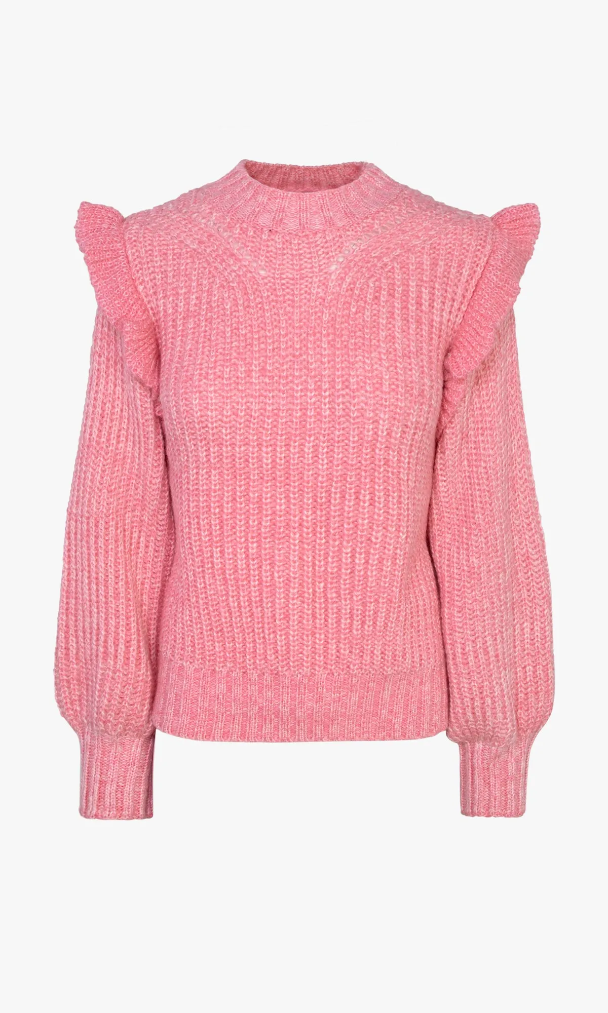 Ruth Ruffle Shoulder Sweater in Pink - FINAL SALE