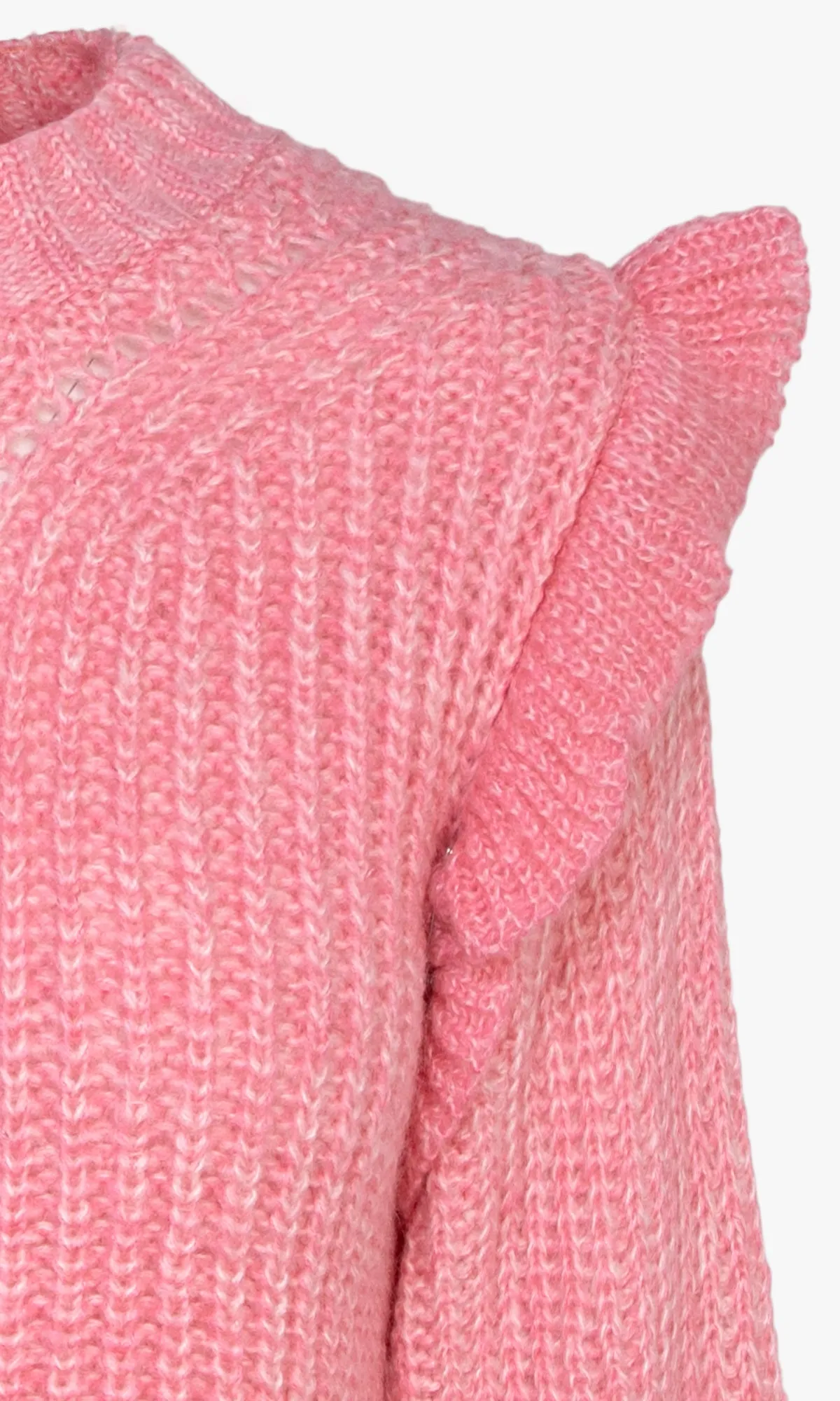 Ruth Ruffle Shoulder Sweater in Pink - FINAL SALE