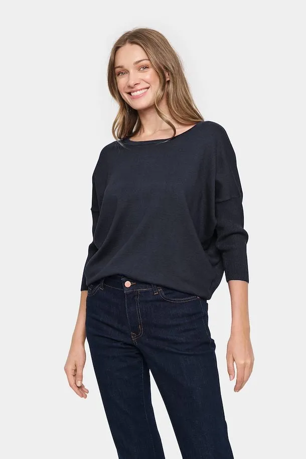 Saint Tropez Mila Roundneck Pullover in Night Sky