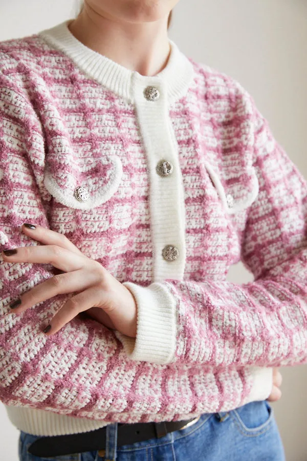 Scarlett Knit Cardigan  <br> -Mauve PNK-