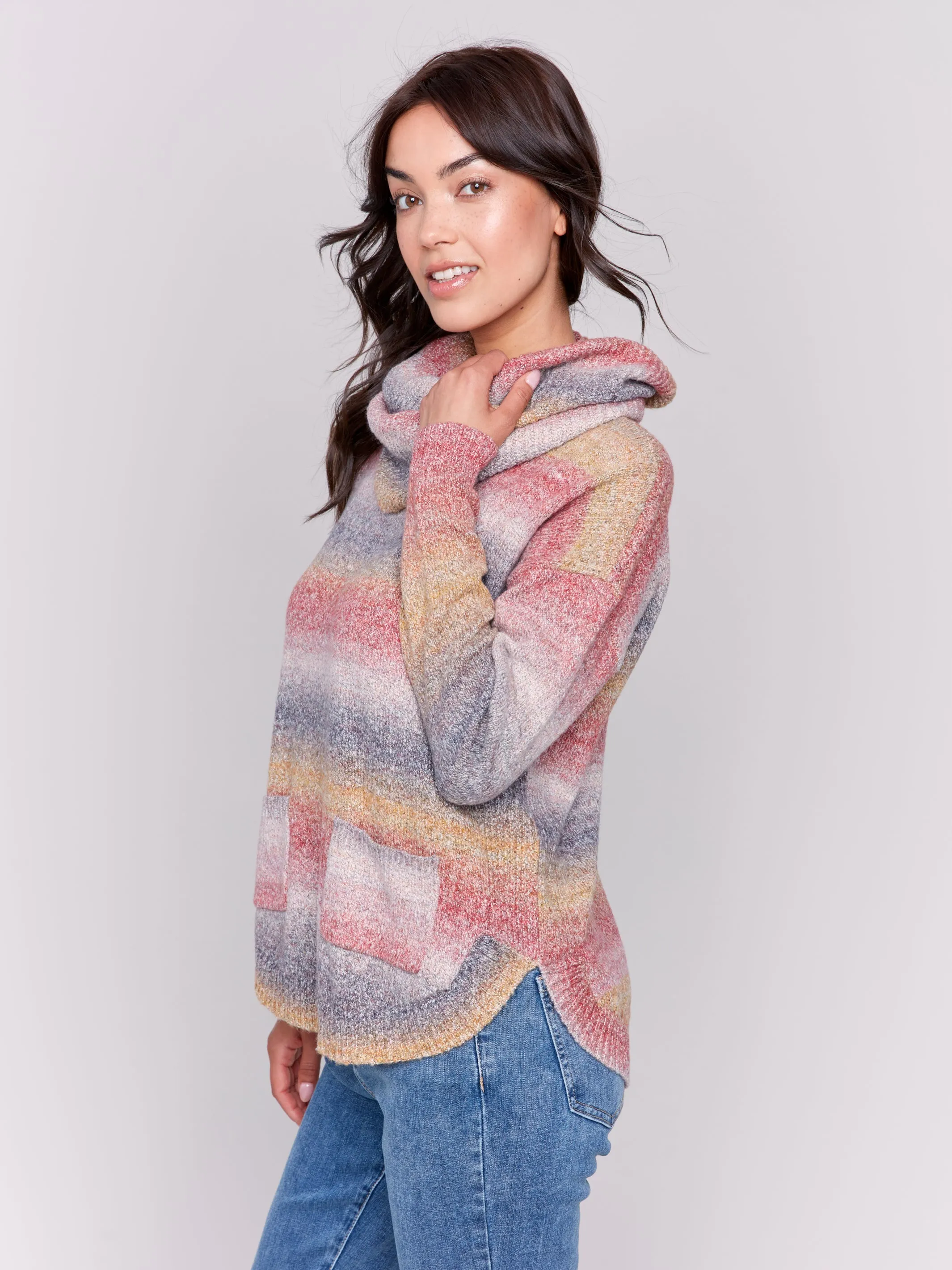 SPACEDYE STRIPE TOP   SCARF