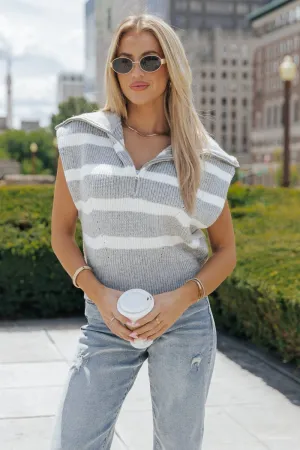 Steve Madden Marant Grey Striped Sweater - FINAL SALE