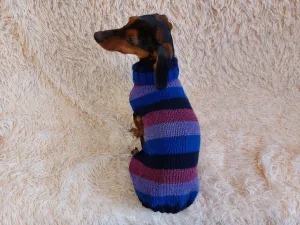 Sweater for small dog or dachshund puppy knitted angora wool handmade