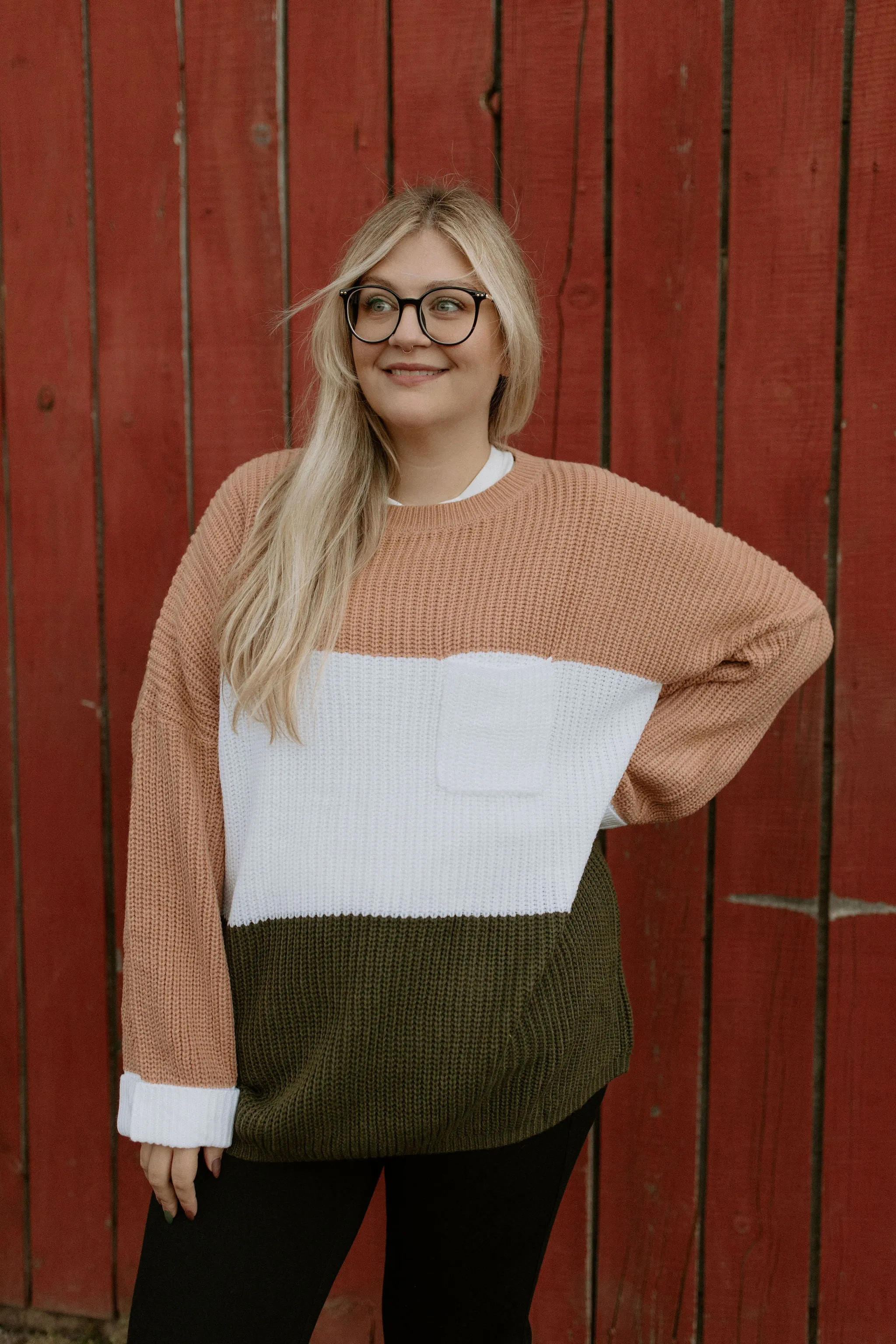 The Gwen Colour Block Sweater - PLUS