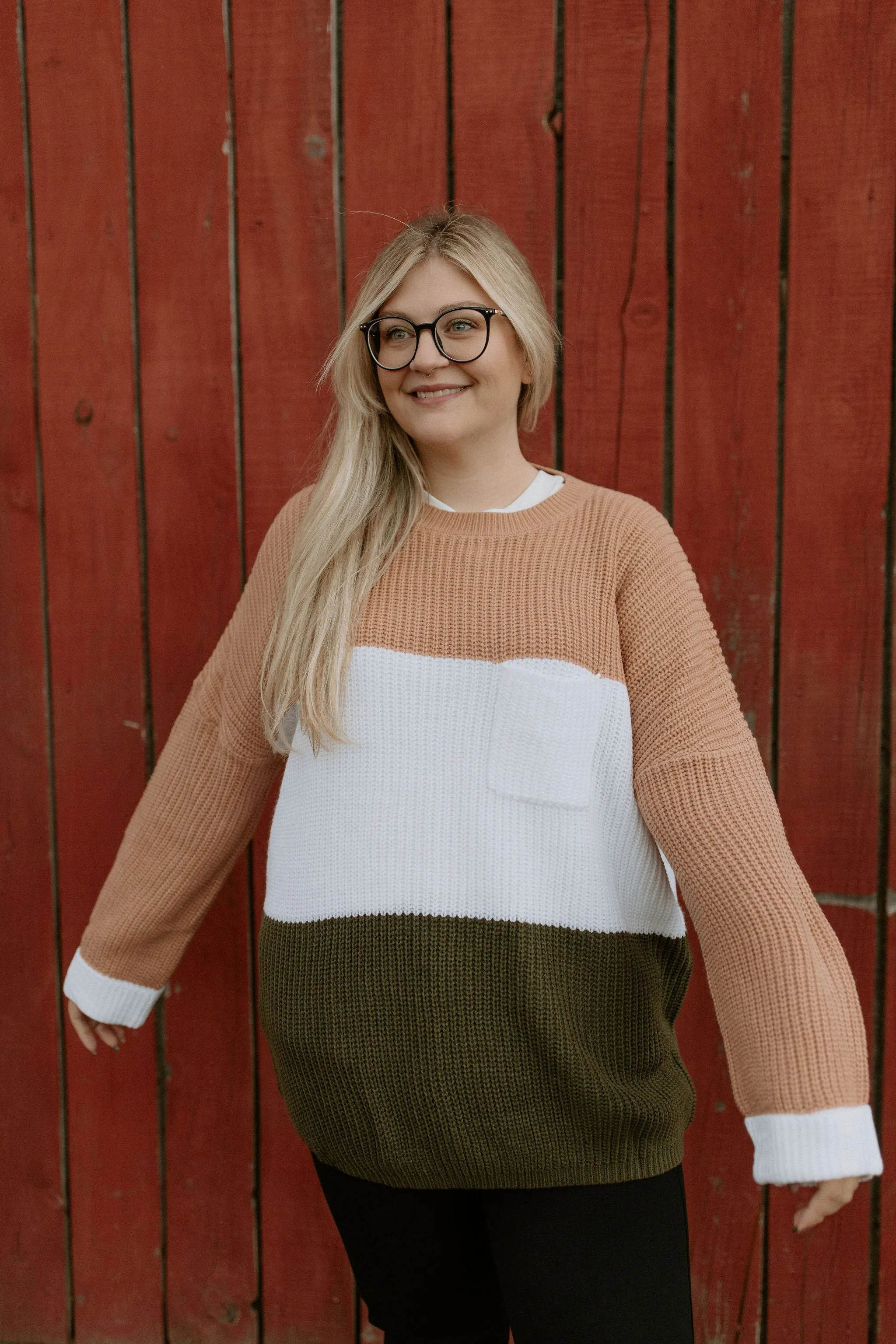 The Gwen Colour Block Sweater - PLUS