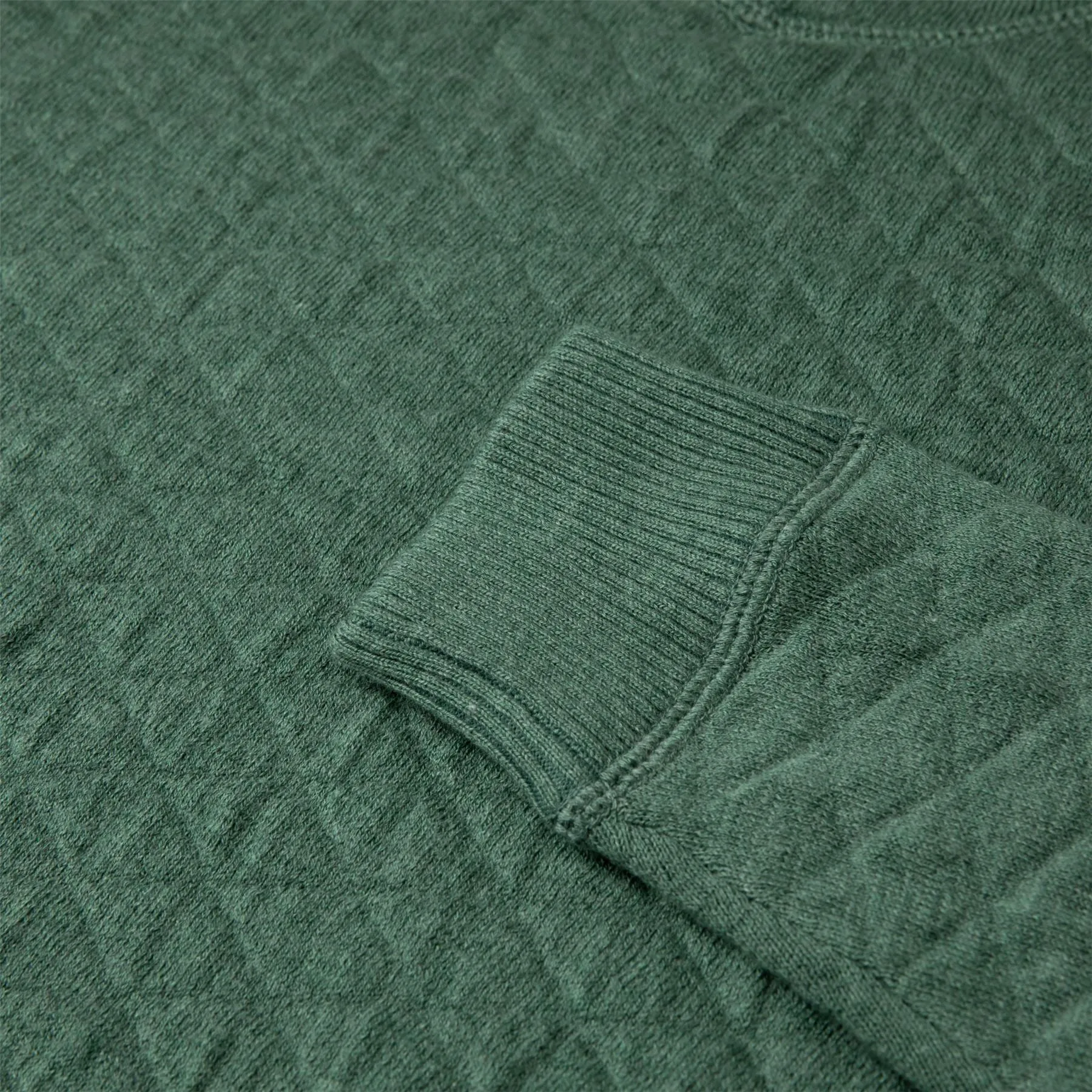 The Wallace Crewneck Sweater Heathered Dark Sage - AW24