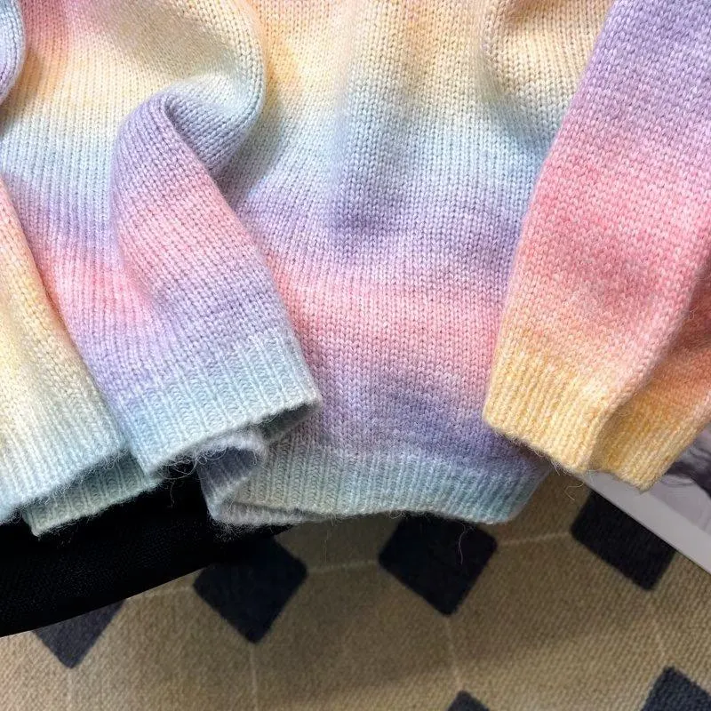 Tie-Dye Woolen Yarn Knitted Sweater