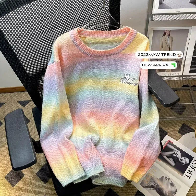 Tie-Dye Woolen Yarn Knitted Sweater