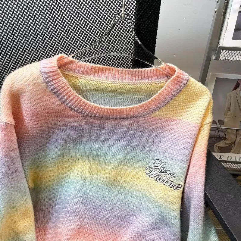 Tie-Dye Woolen Yarn Knitted Sweater