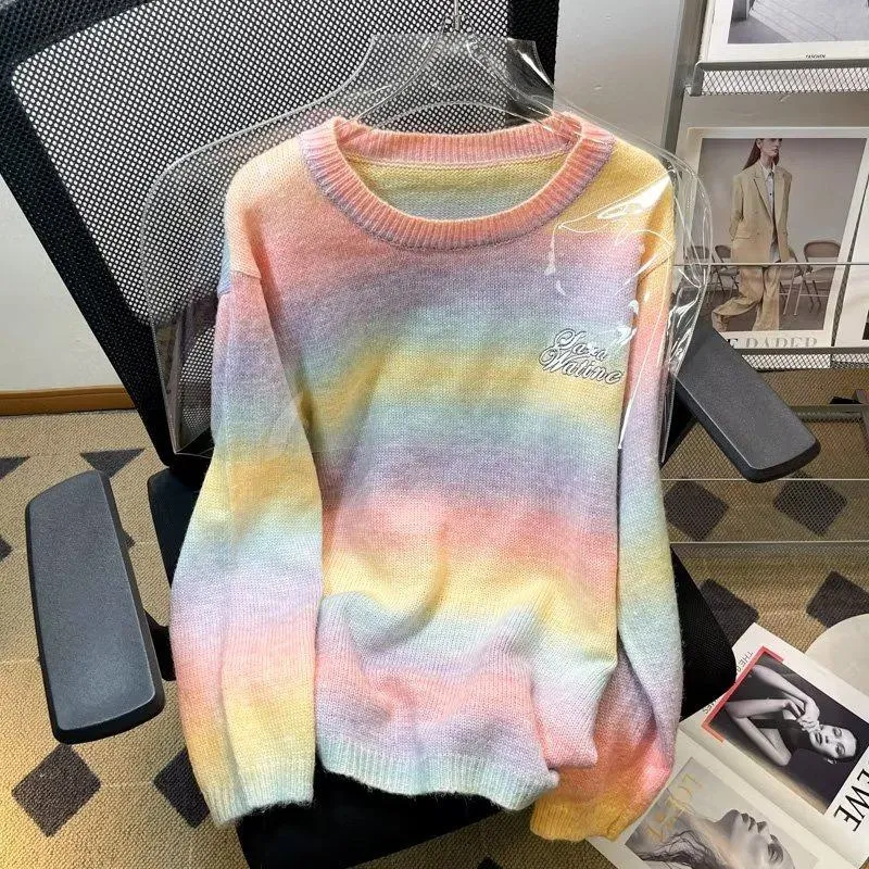 Tie-Dye Woolen Yarn Knitted Sweater