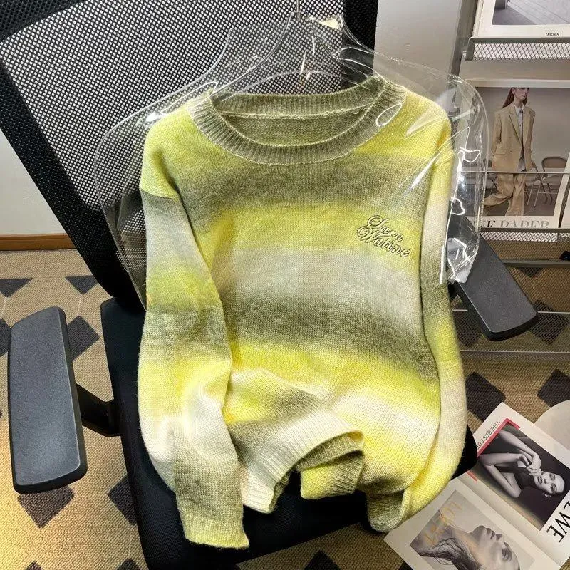 Tie-Dye Woolen Yarn Knitted Sweater