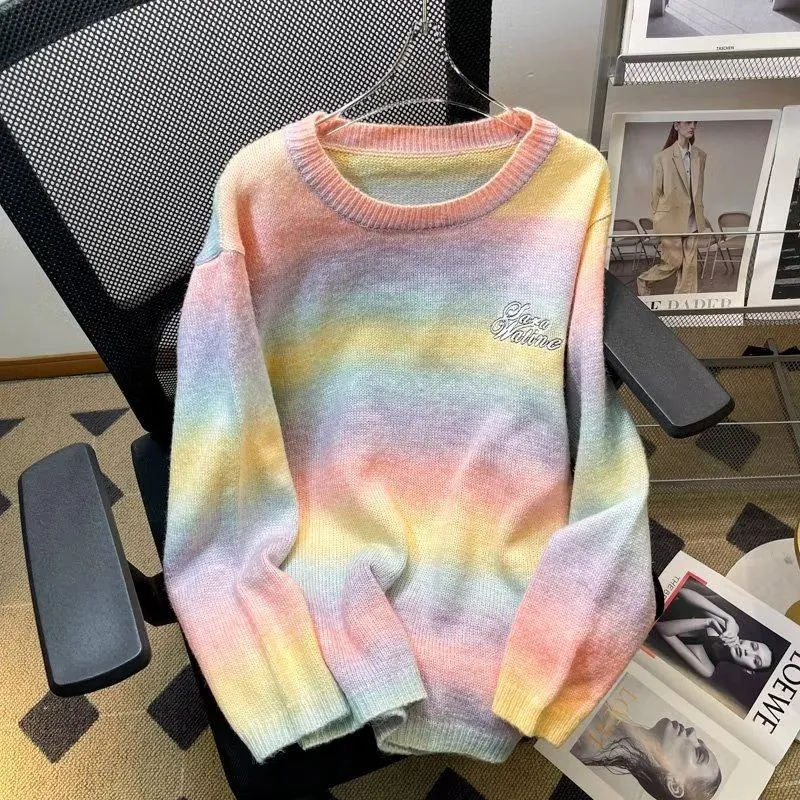 Tie-Dye Woolen Yarn Knitted Sweater