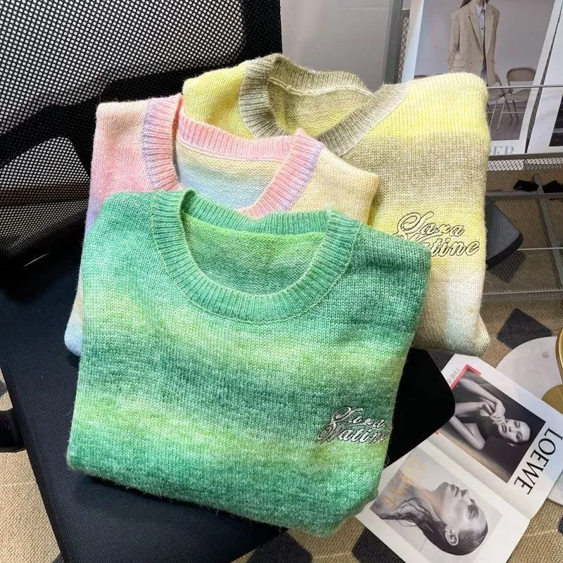 Tie-Dye Woolen Yarn Knitted Sweater