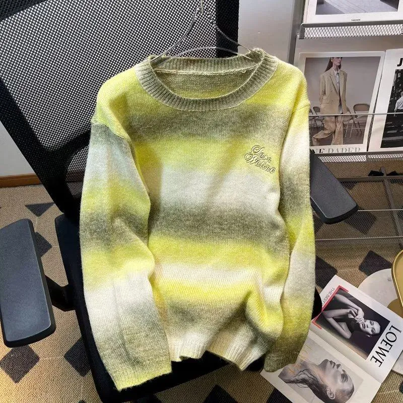 Tie-Dye Woolen Yarn Knitted Sweater