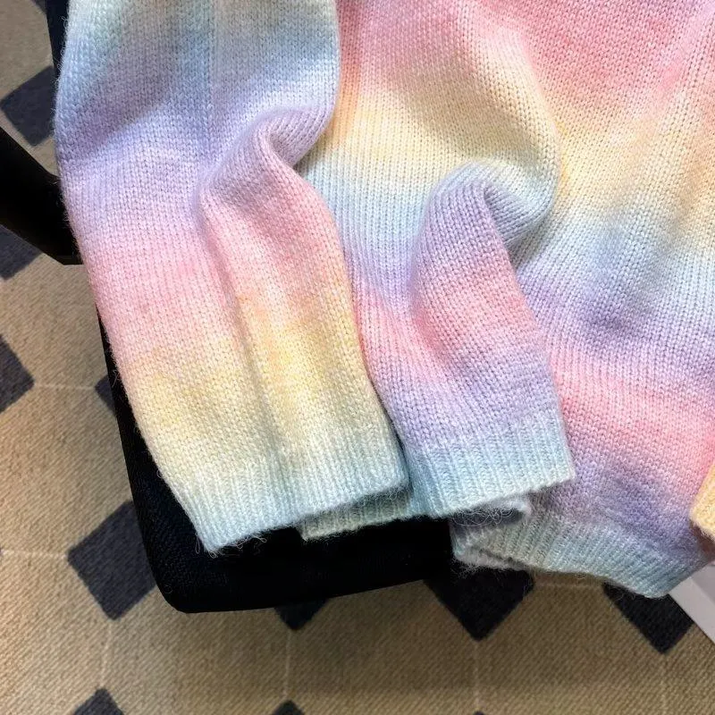 Tie-Dye Woolen Yarn Knitted Sweater