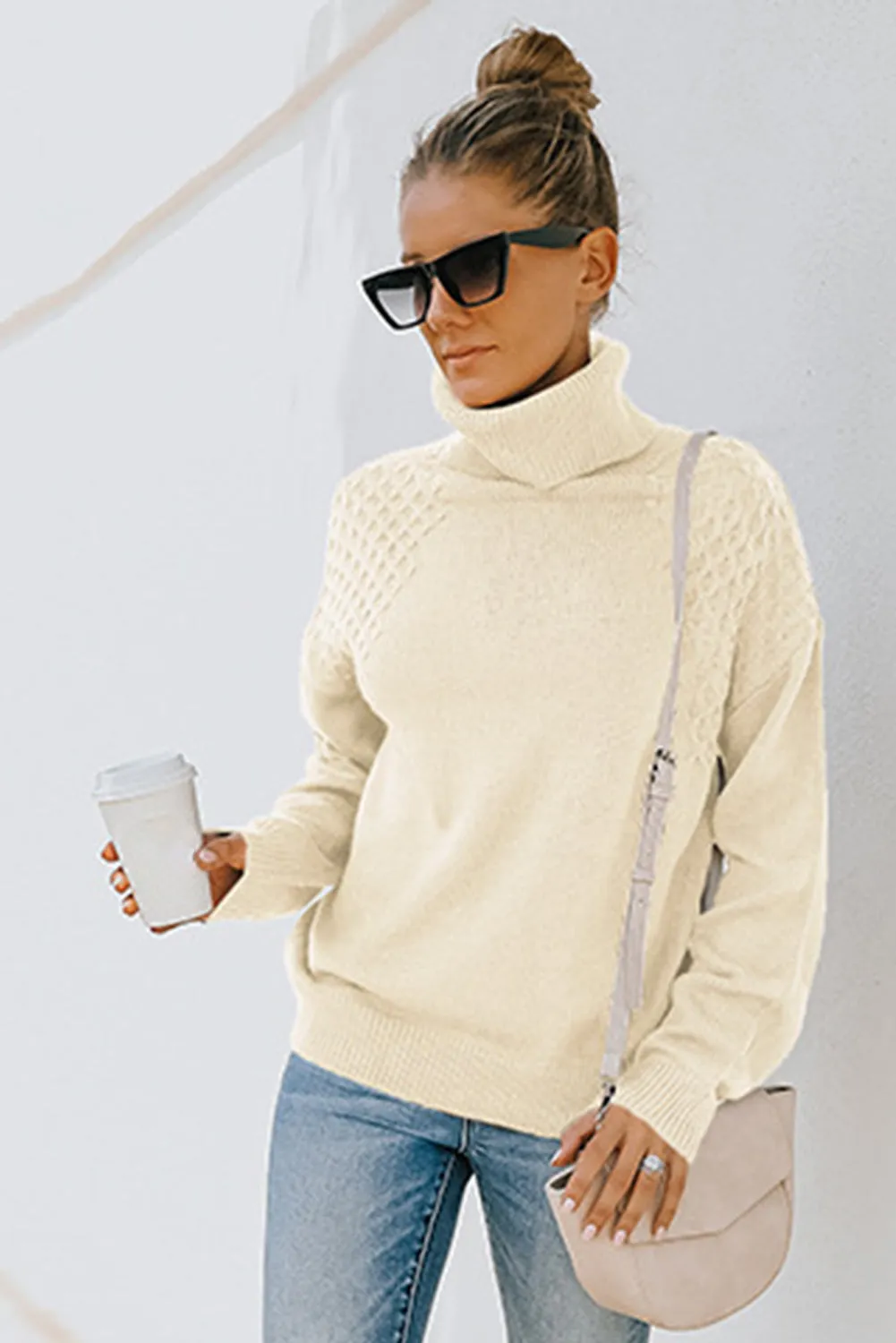 Turtleneck Knitted Pullover Sweater