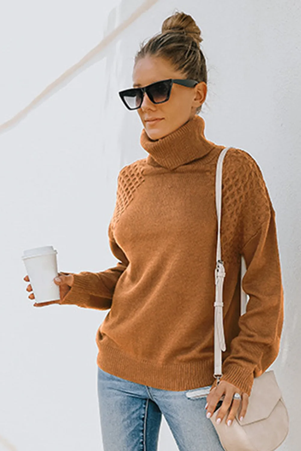 Turtleneck Knitted Pullover Sweater