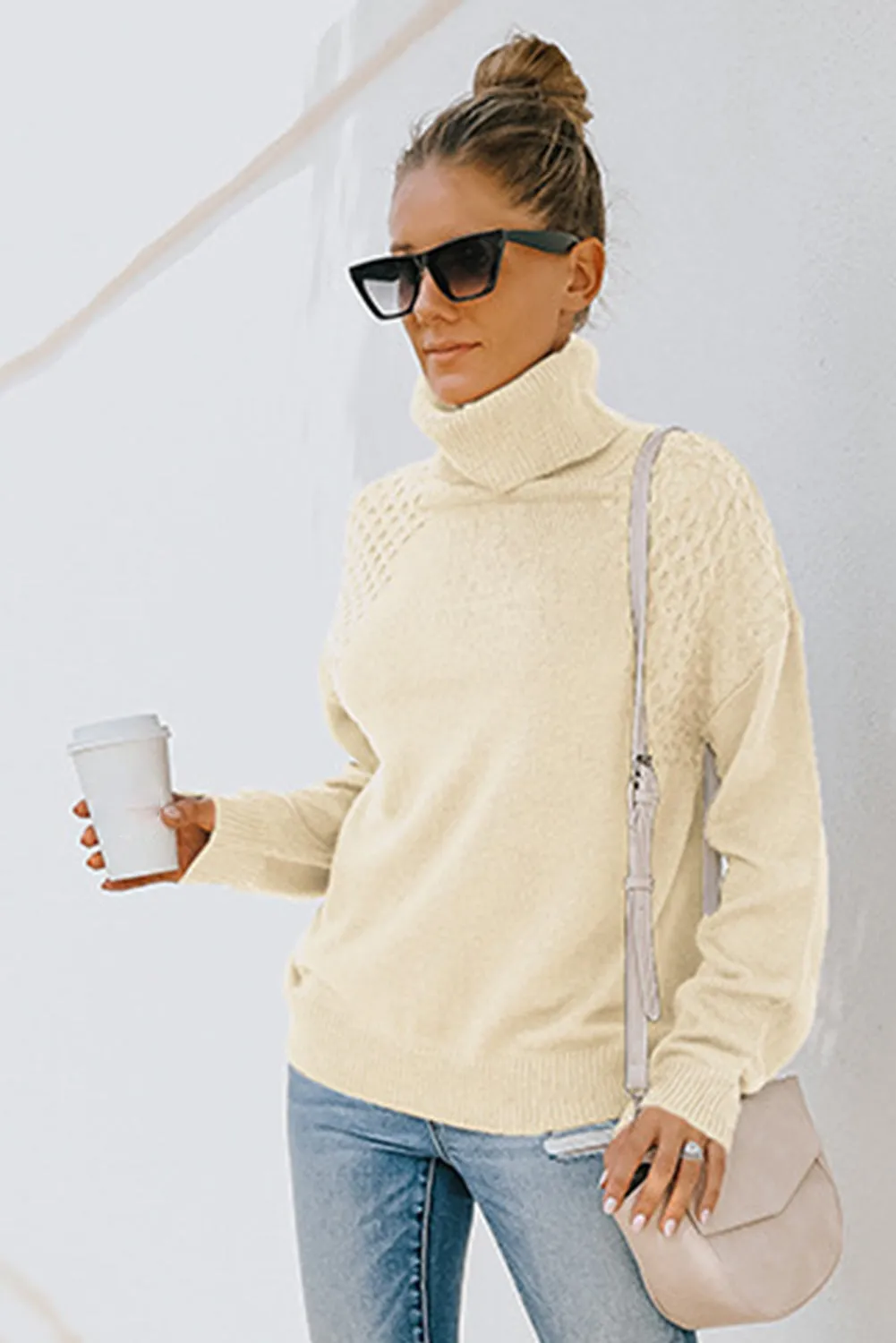 Turtleneck Knitted Pullover Sweater