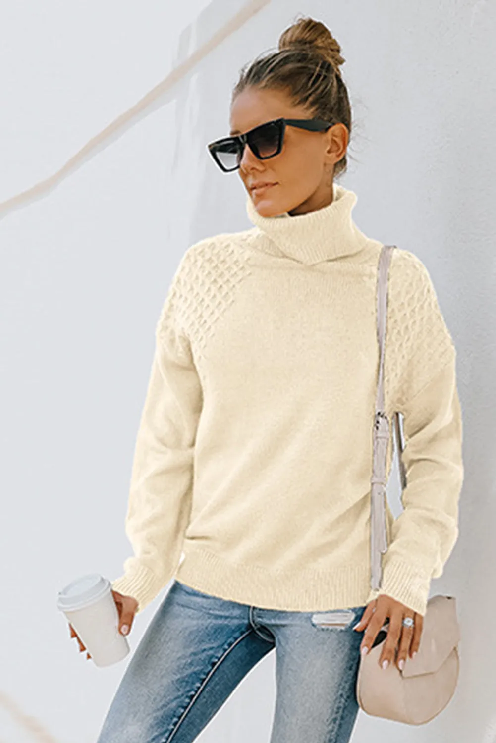 Turtleneck Knitted Pullover Sweater