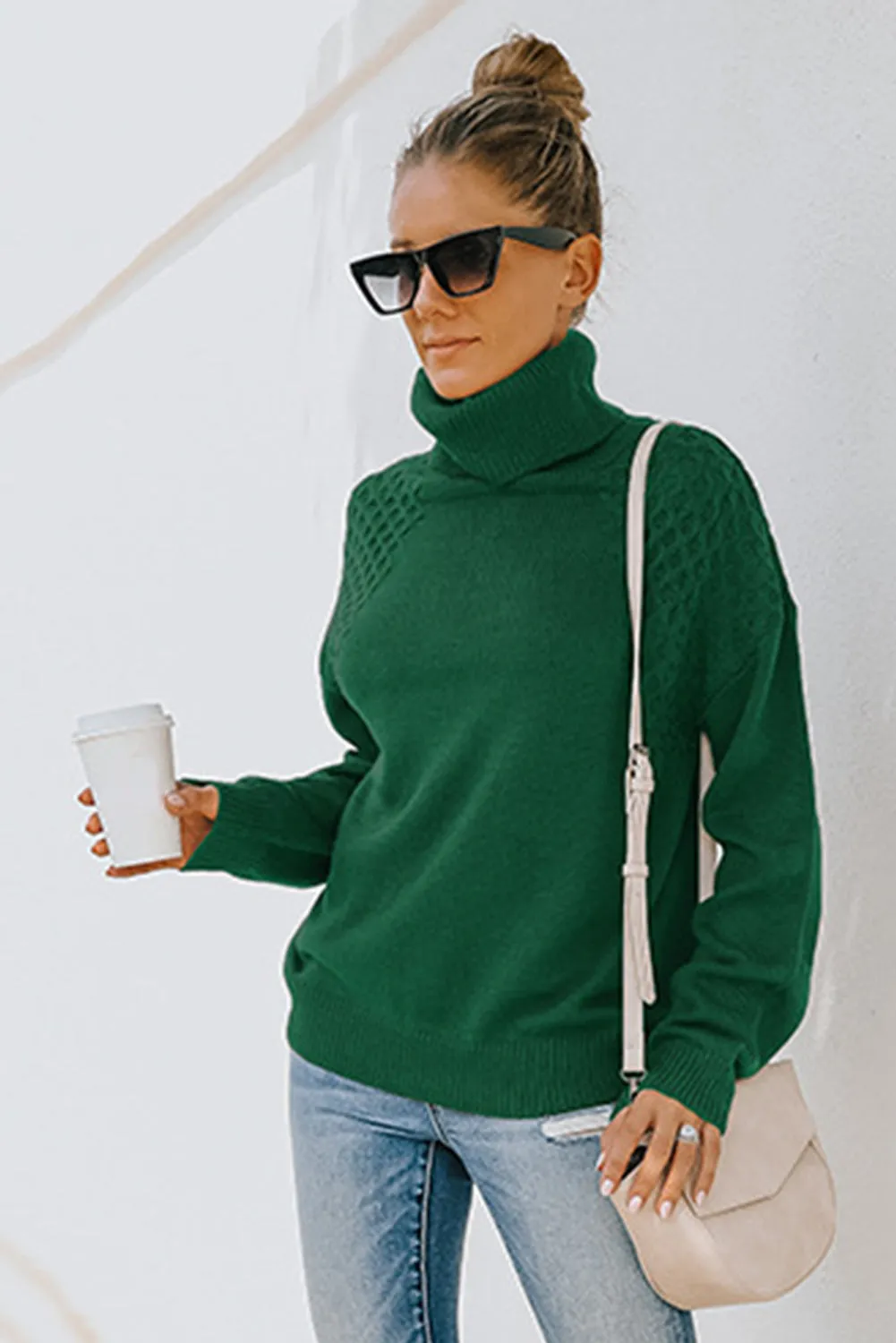 Turtleneck Knitted Pullover Sweater