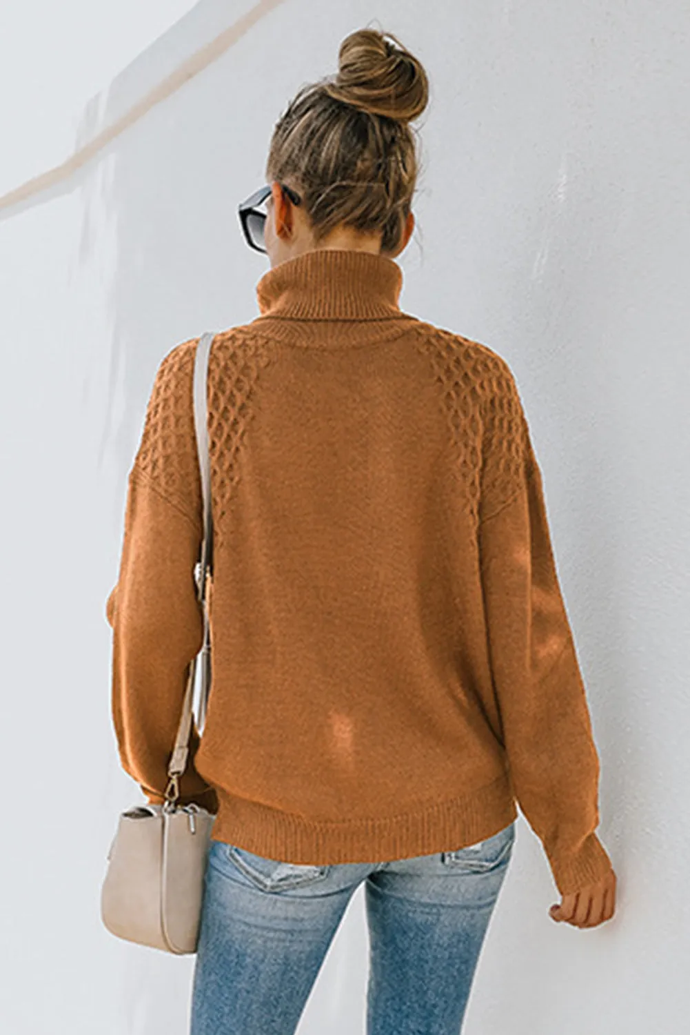 Turtleneck Knitted Pullover Sweater