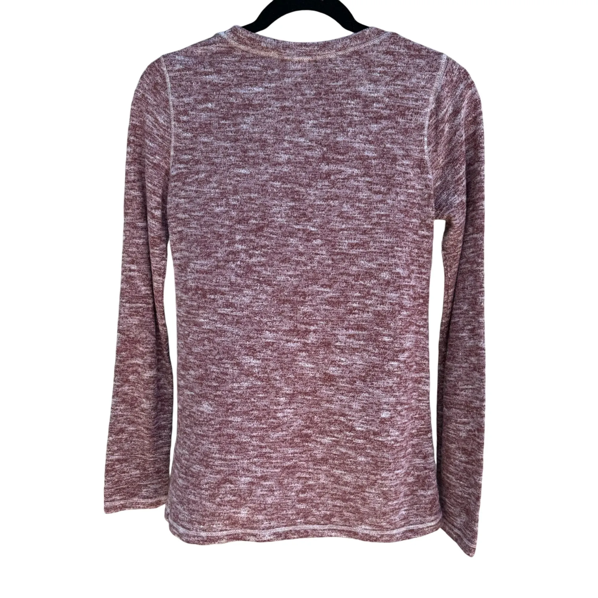 Universal Thread Knit Lightweight Long Sleeve Marled Burgundy Crewneck Sweater