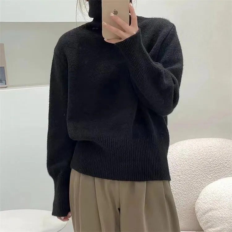 Uniwim 2000s fashion 2024 Winter New Korean Style Lazy Style Elegant Knitwear Fashionable Western Style Turtleneck Women's Pullover Sweater