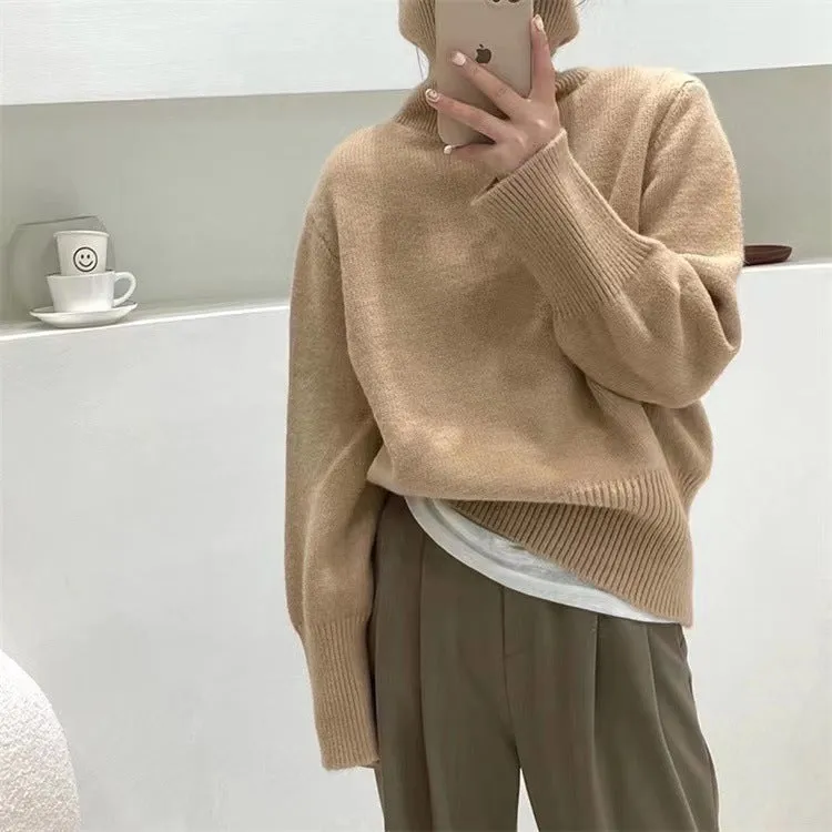 Uniwim 2000s fashion 2024 Winter New Korean Style Lazy Style Elegant Knitwear Fashionable Western Style Turtleneck Women's Pullover Sweater