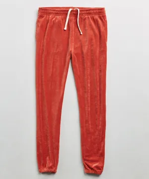 Velour Classic Fit Sweatpant in Tomato Red