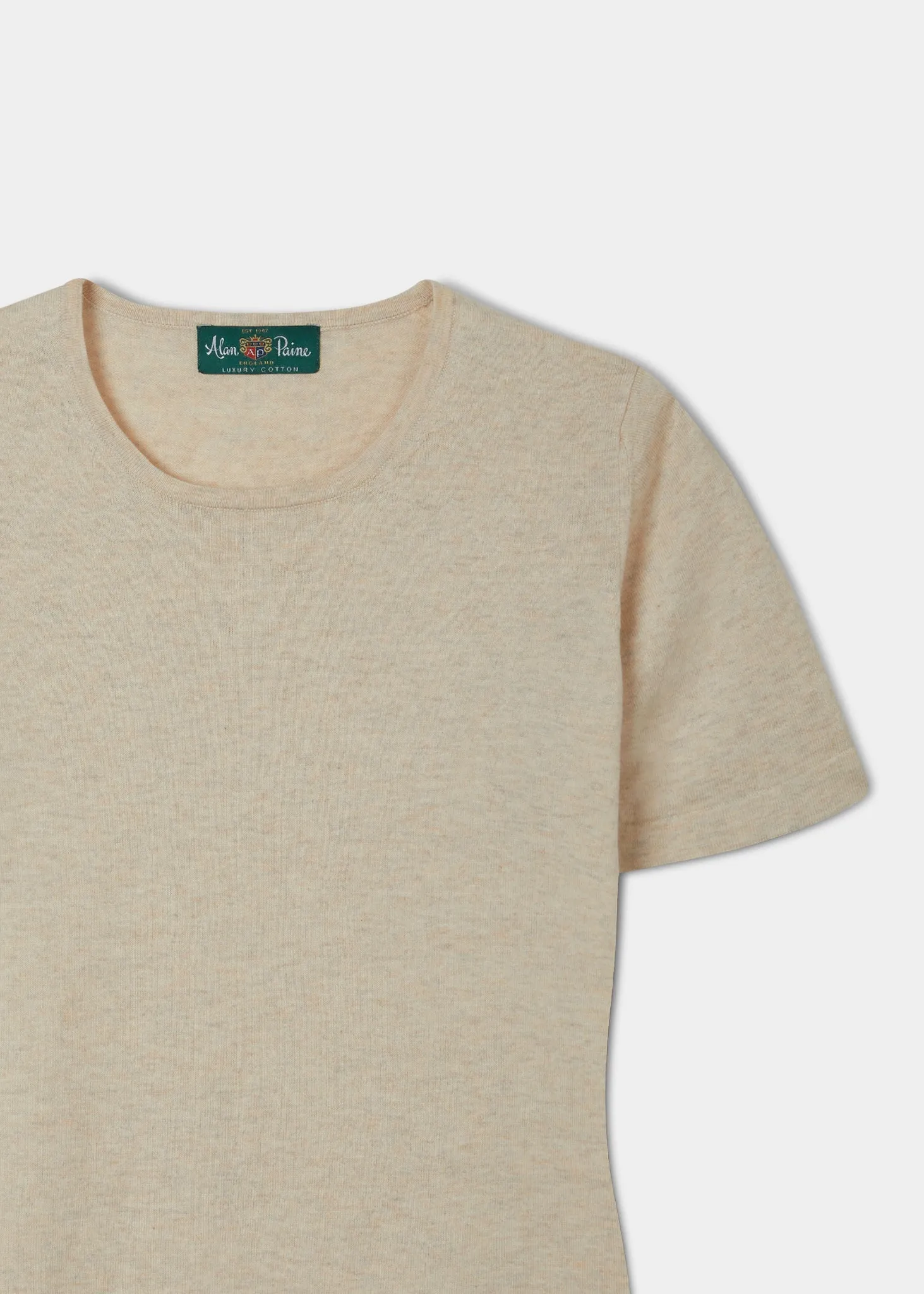 Victoria Ladies Cotton Cashmere T-Shirt In Sand