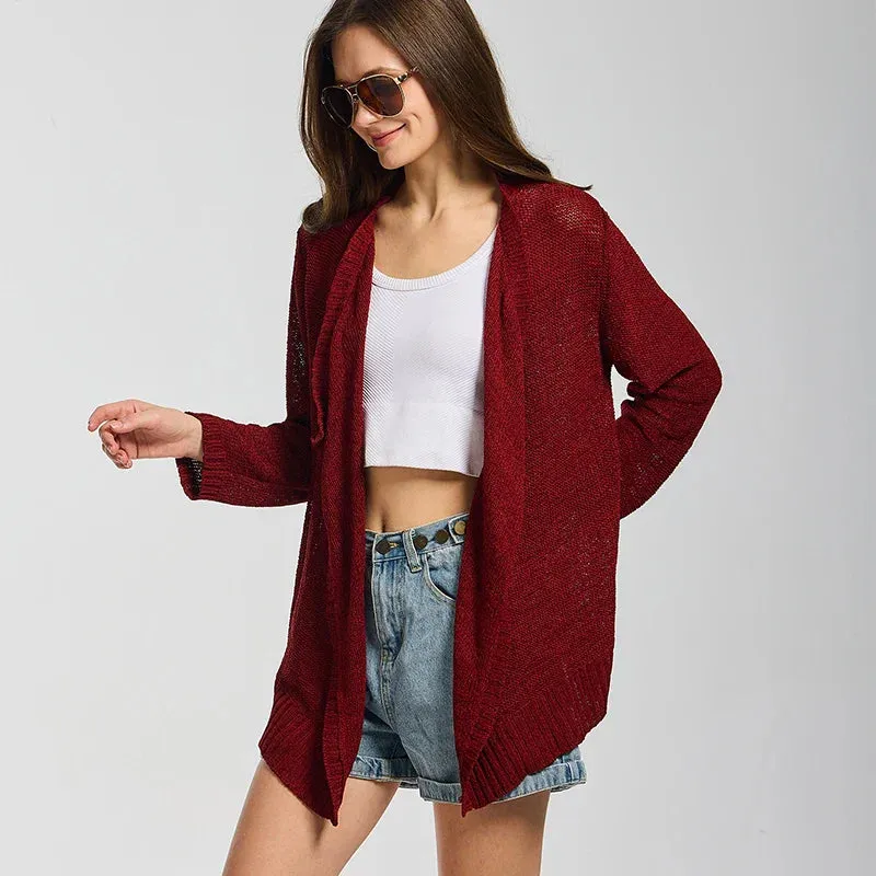 Wenkouban-Christmas Thanksgiving outfits_Summer Cozy Mesh Open Front Long Sleeve Comfortable Thin Fashionable Cardigan Sweater