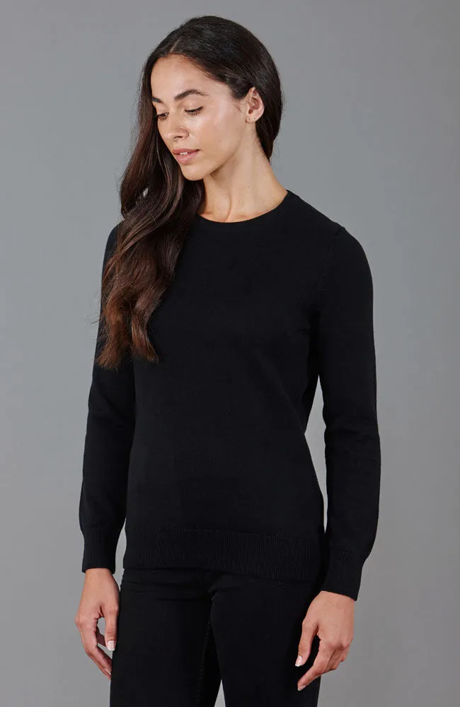 Womens 100% Cotton Crew Neck Jumper