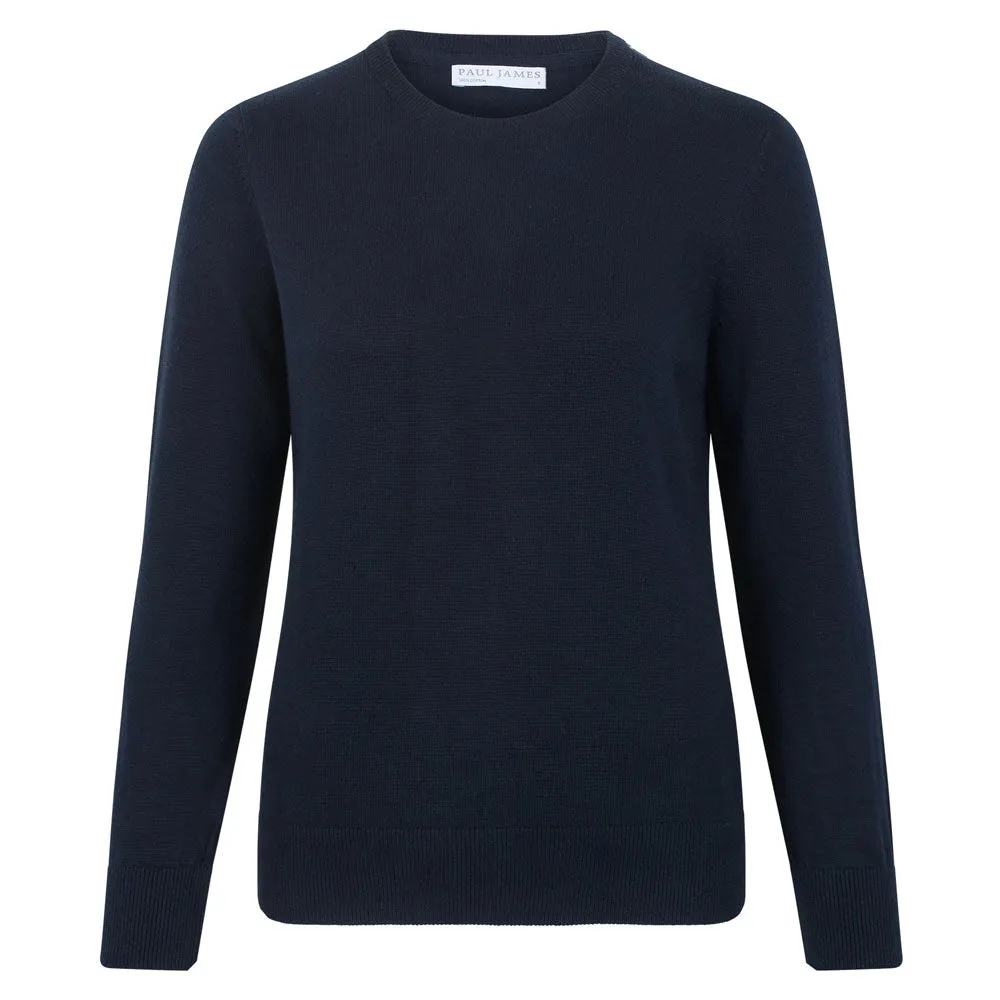 Womens 100% Cotton Crew Neck Jumper