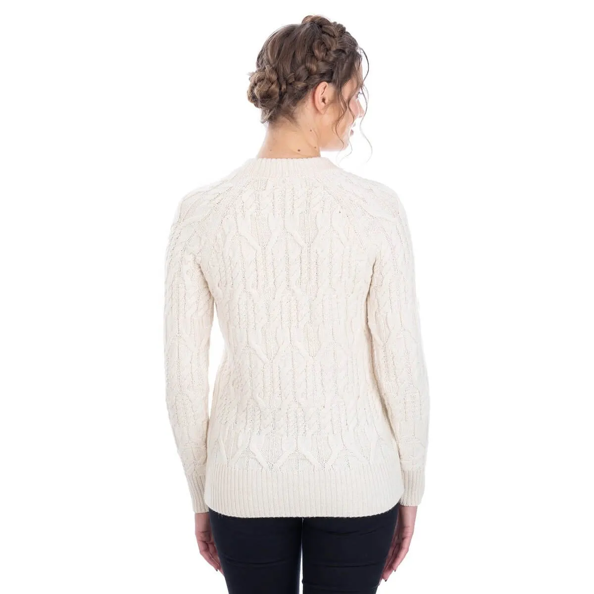 Women's Lambswool Crew Neck Irish Sweater