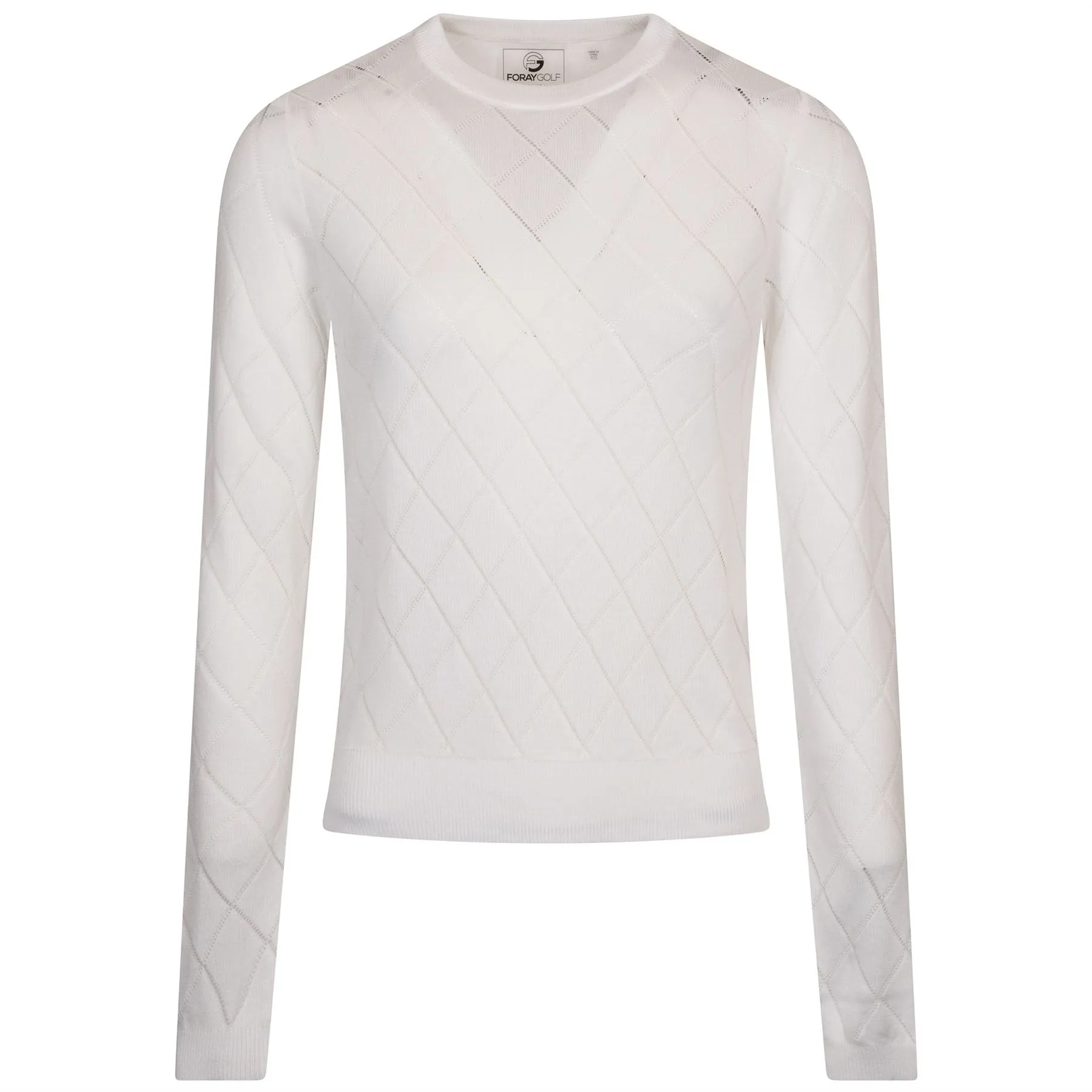 Womens LS Pointelle Sweater White - 2024