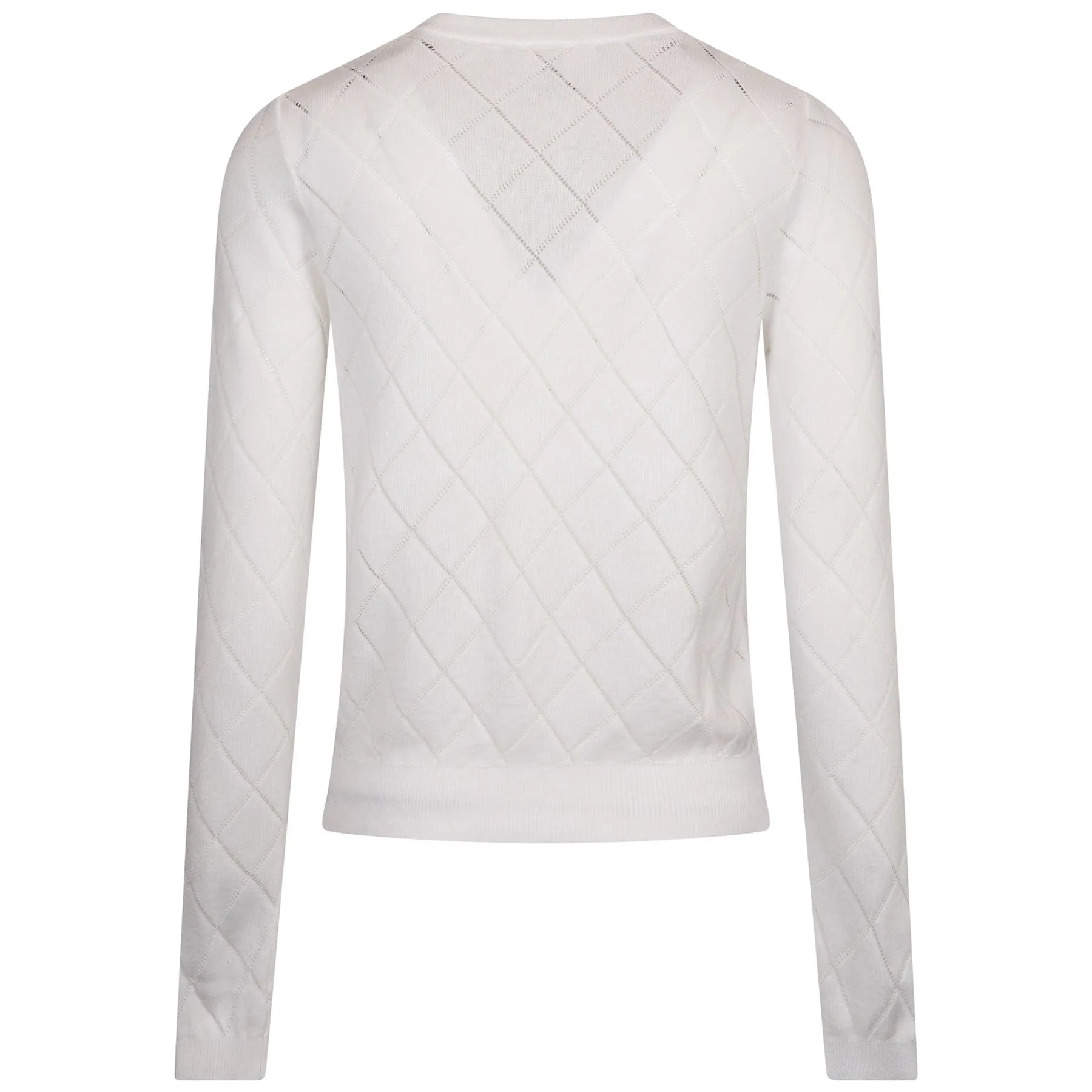 Womens LS Pointelle Sweater White - 2024