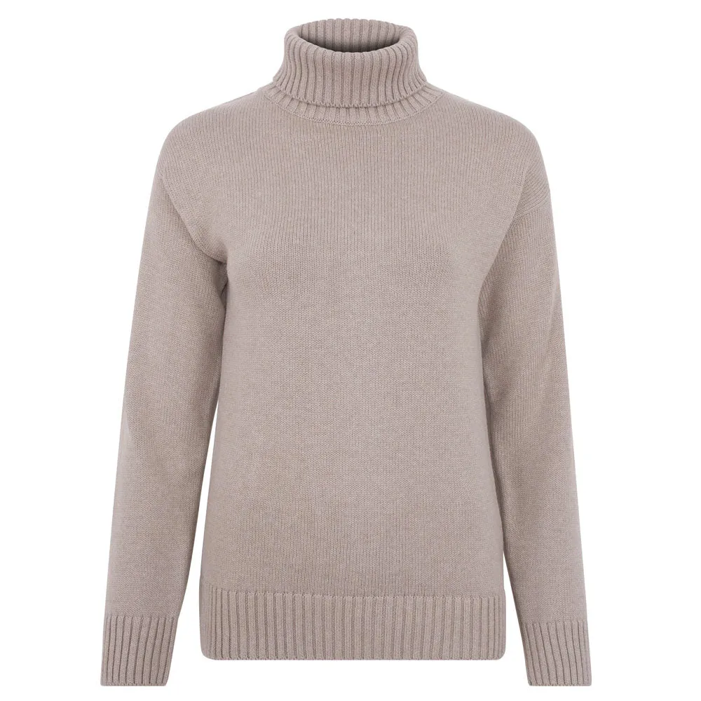 Womens Pure Cotton Lightweight Submariner Roll Neck Jumper