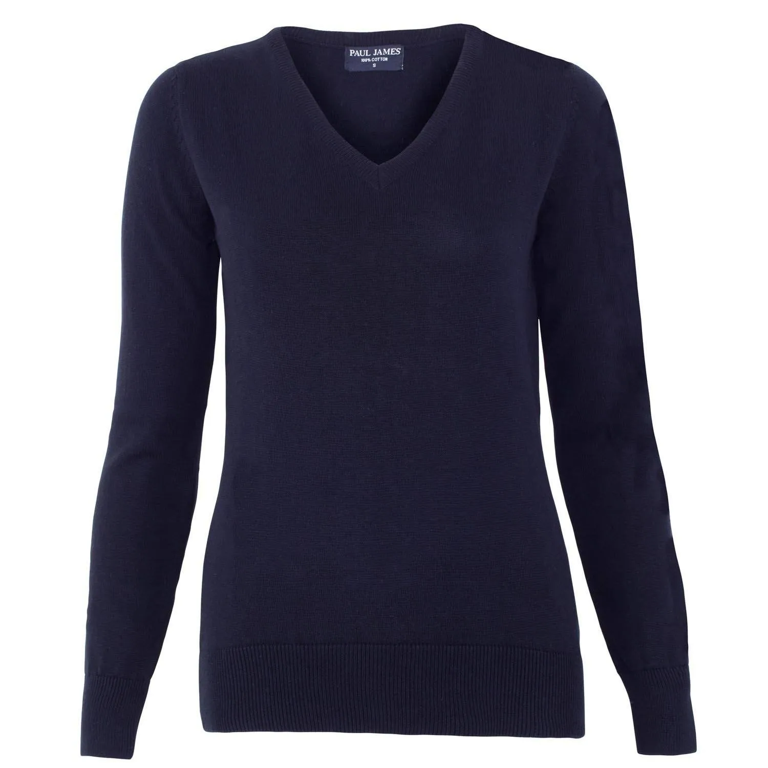 Womens Pure Cotton V-Neck Jumper