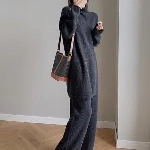 Women's Turtleneck Soft Glutinous Sweater Suit