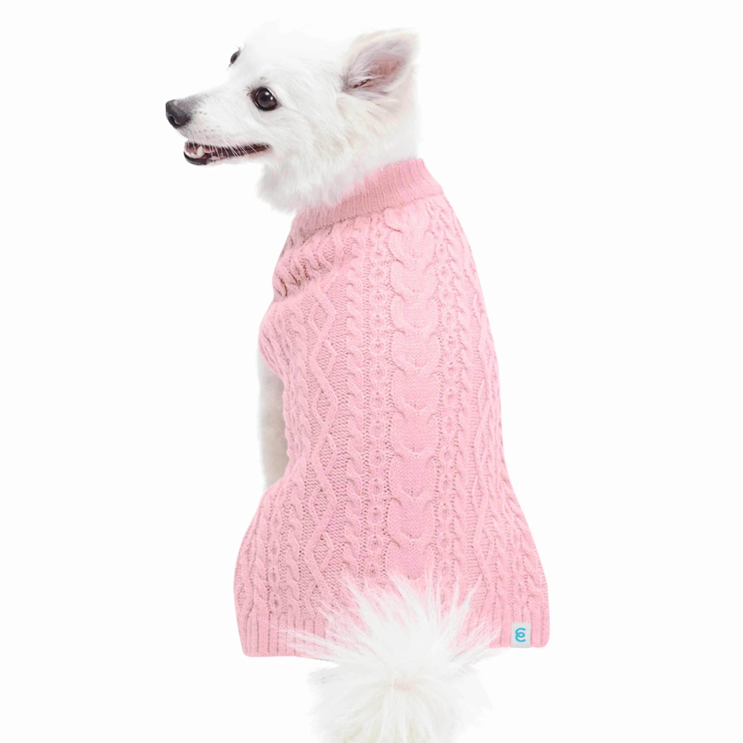 Wool Blend Cable Knit Dog Sweater