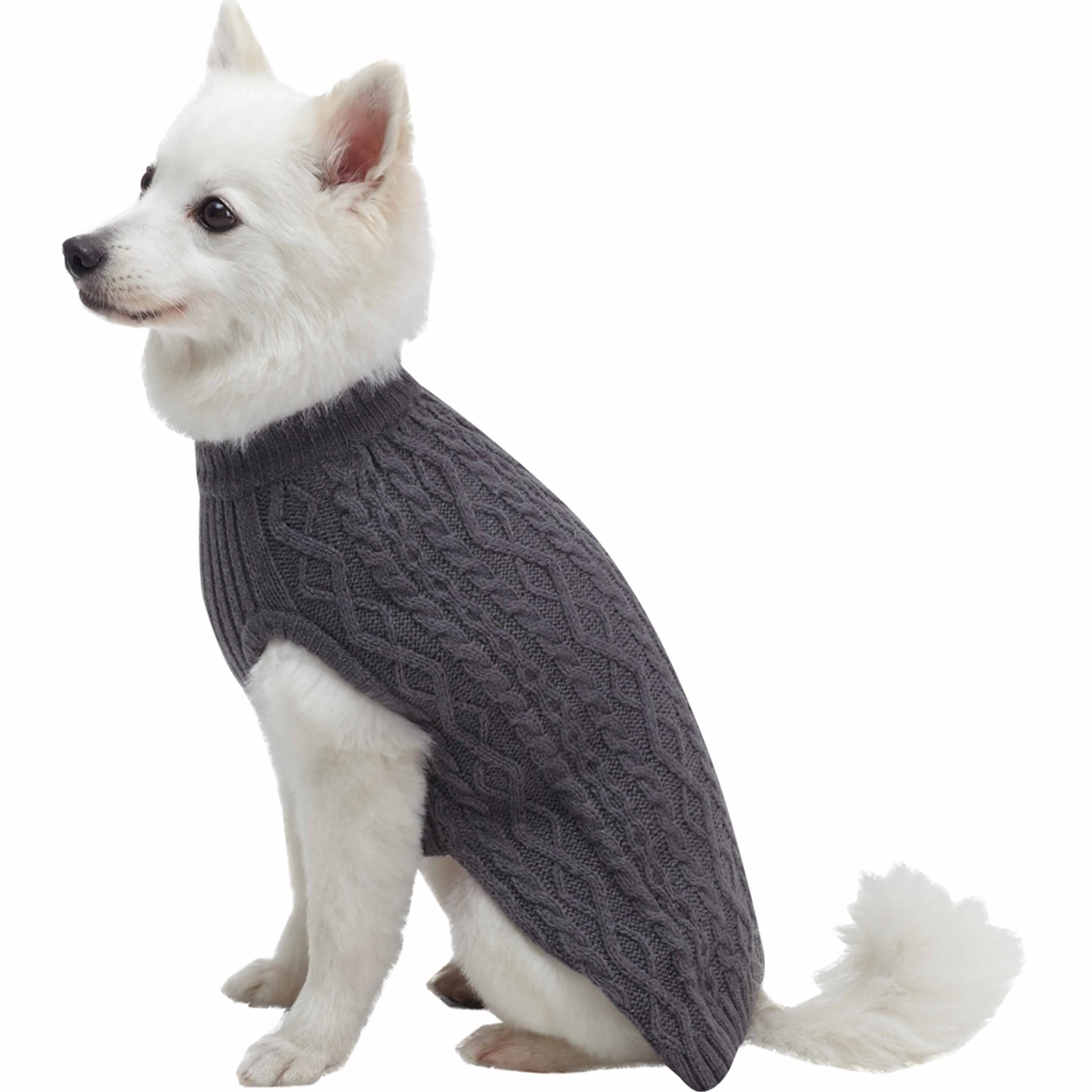 Wool Blend Cable Knit Dog Sweater