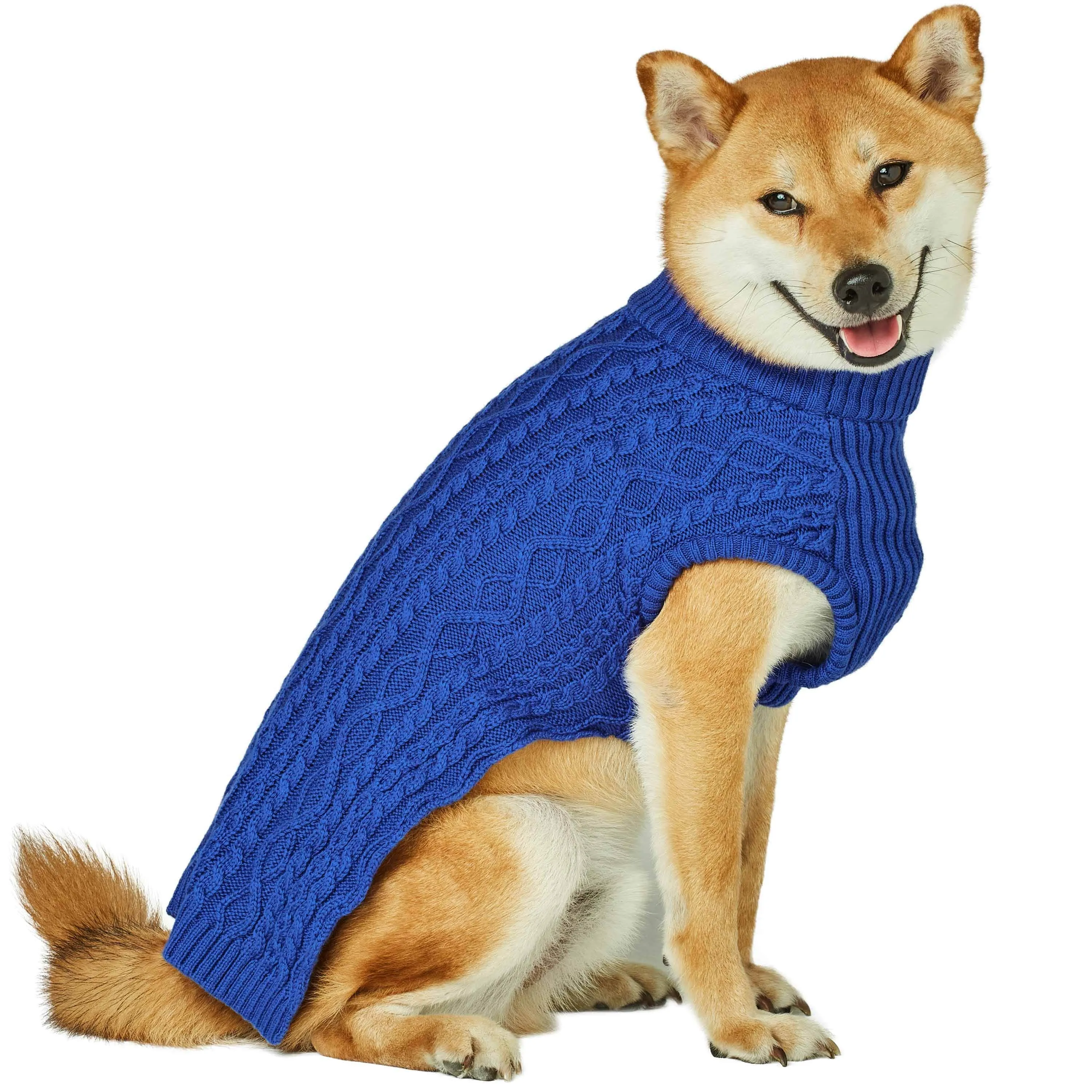 Wool Blend Cable Knit Dog Sweater