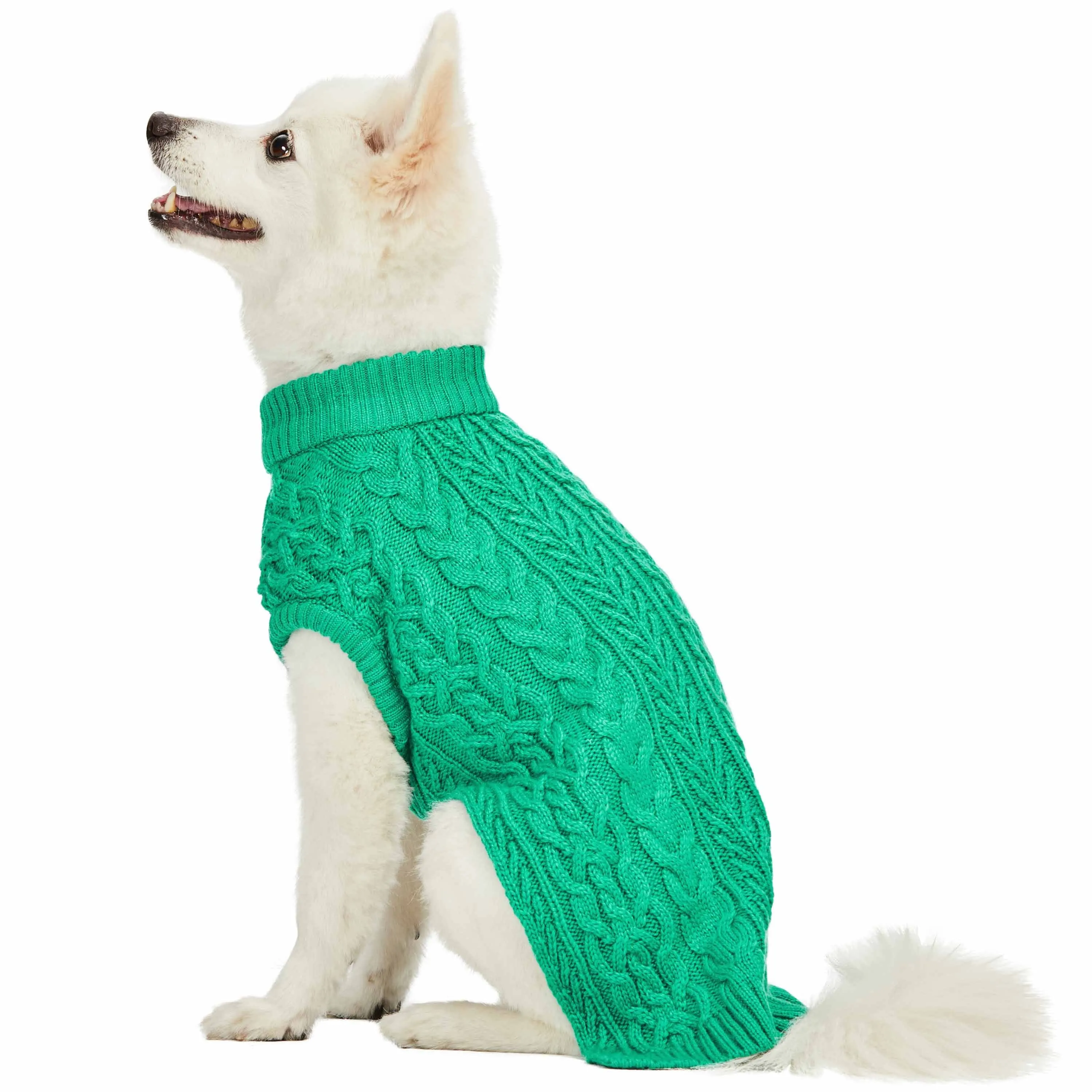 Wool Blend Cable Knit Dog Sweater