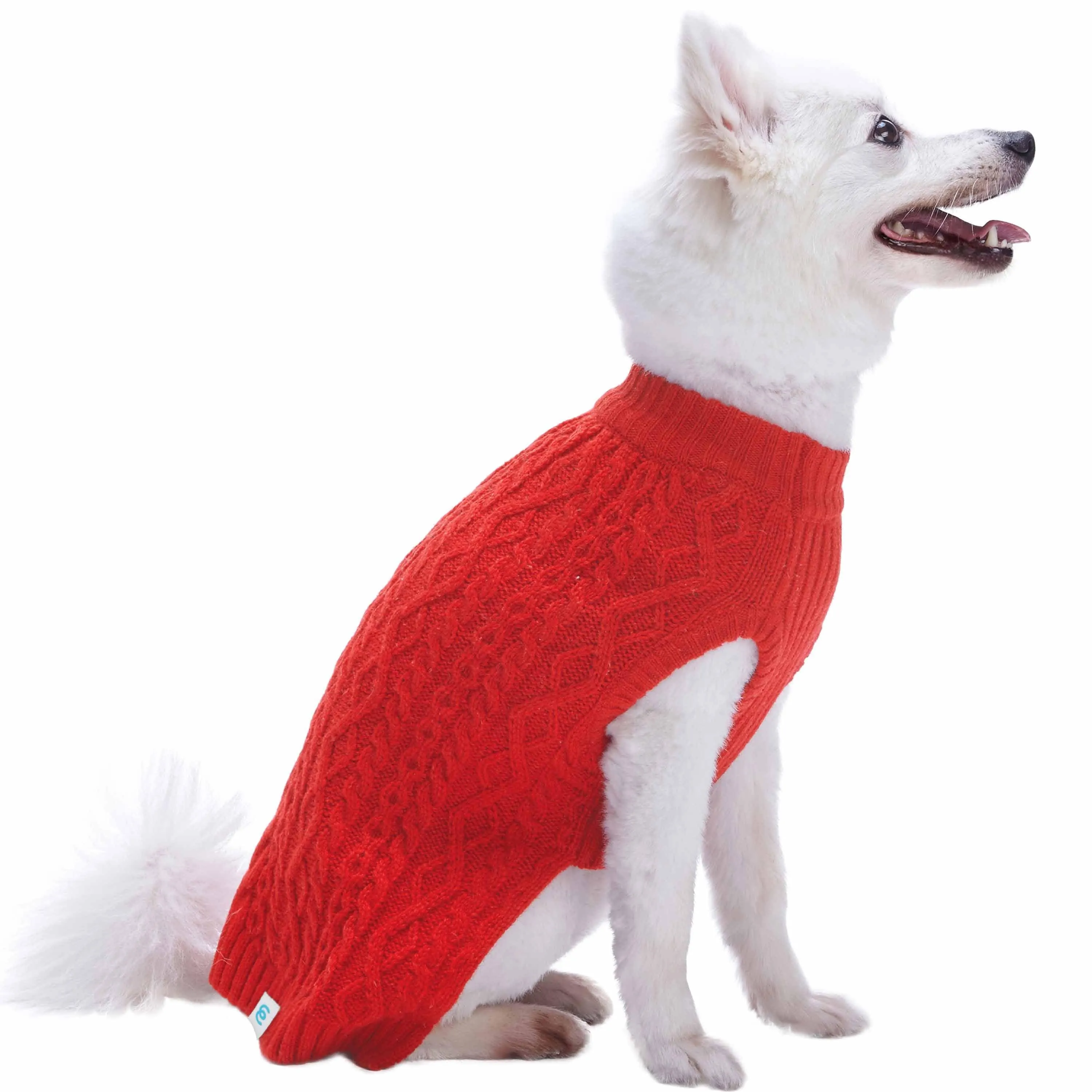 Wool Blend Cable Knit Dog Sweater