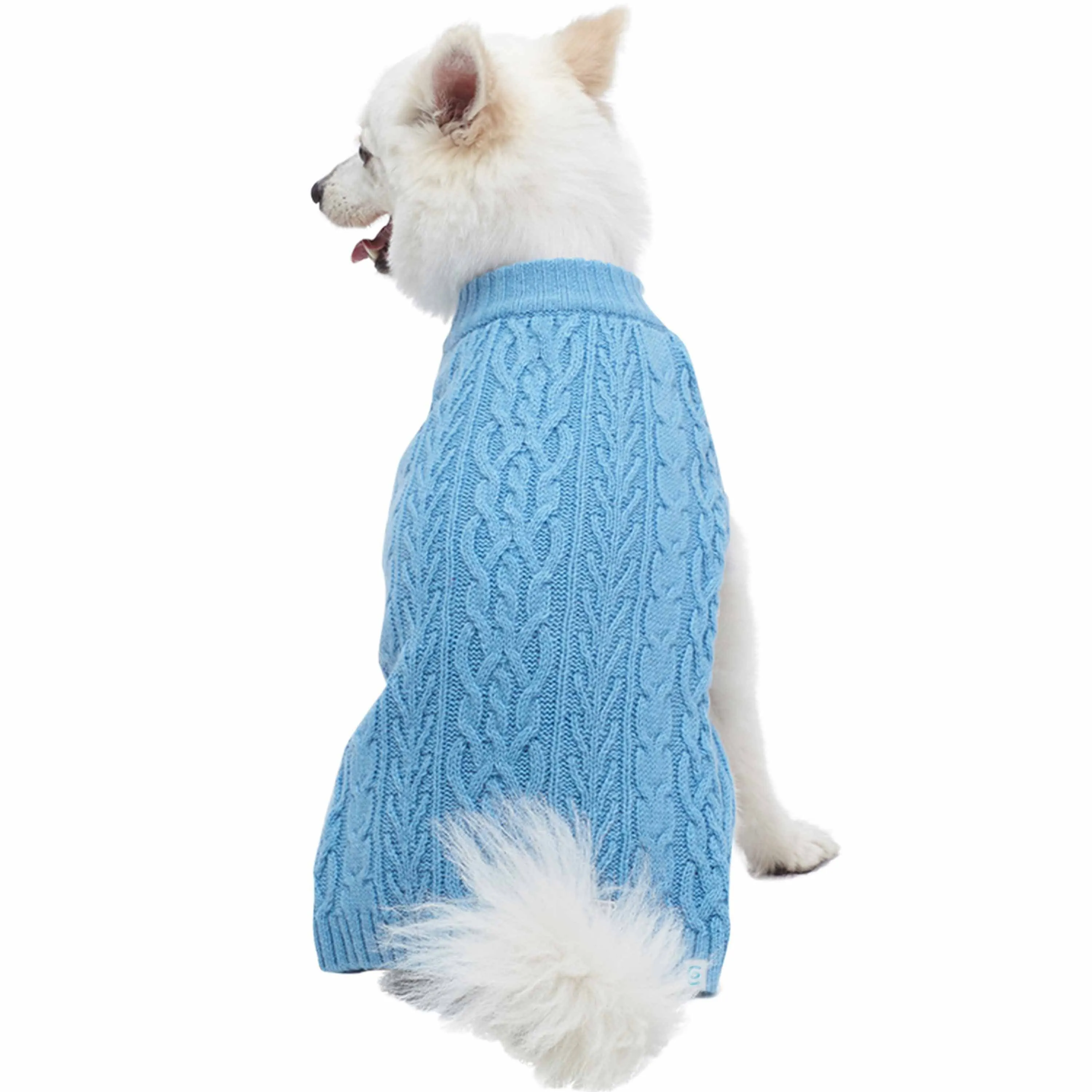 Wool Blend Cable Knit Dog Sweater